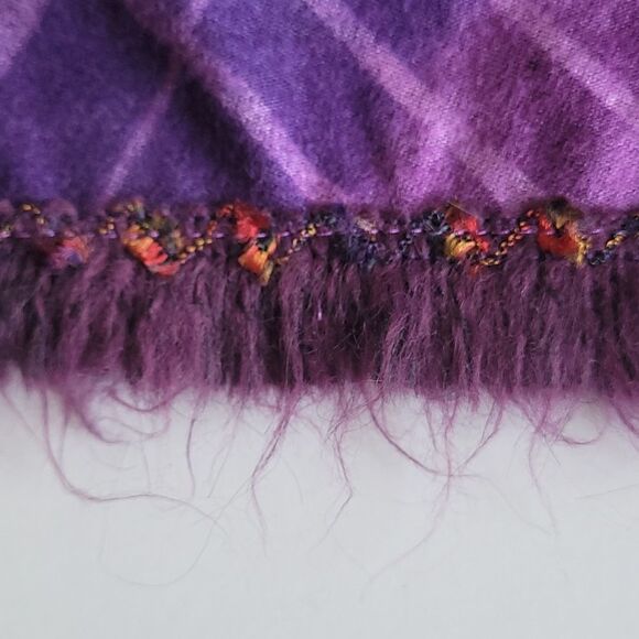 Clio Plaid Purple & Red Midi Shirt 12 Petite - Picture 5 of 8